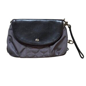 Mosey Life By Baggallini Women's Wristlet Clutch Purse Gray Quilted Travel Pouch